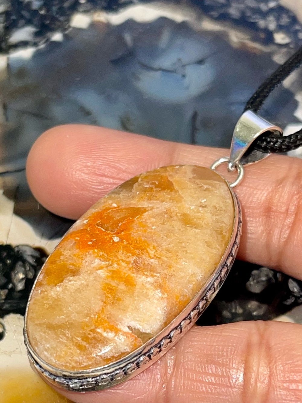 Beautiful Summer Love Bumblebee Jasper Pendant 2 1/4”